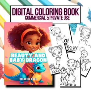 Beauty and Baby Dragon Coloring Book
