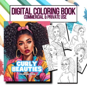 Curly Beauties Coloring Book