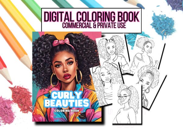 Curly Beauties Coloring Book