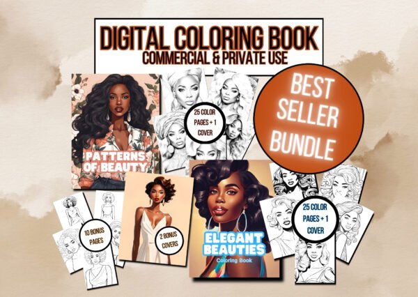Elegant Woman Coloring Book Best Seller Bundle