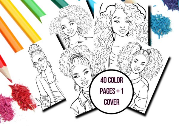 Curly Beauties Coloring Book - Image 2